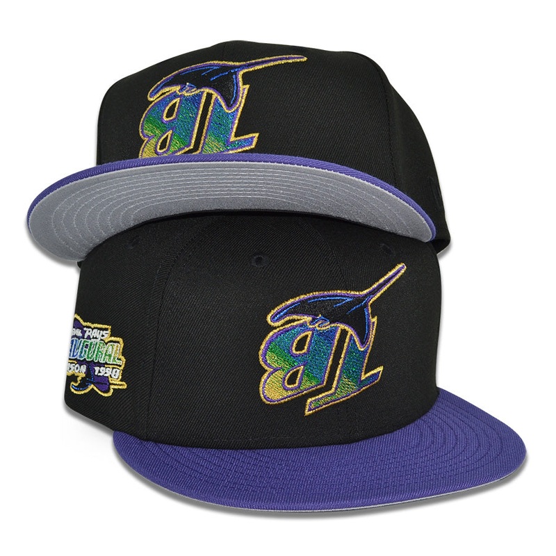 Tampa Bay Devil Rays “TAMPA FADE” Exclusive New Era 59Fifty Fitted Hat – Black/New Orchid 6 7/8