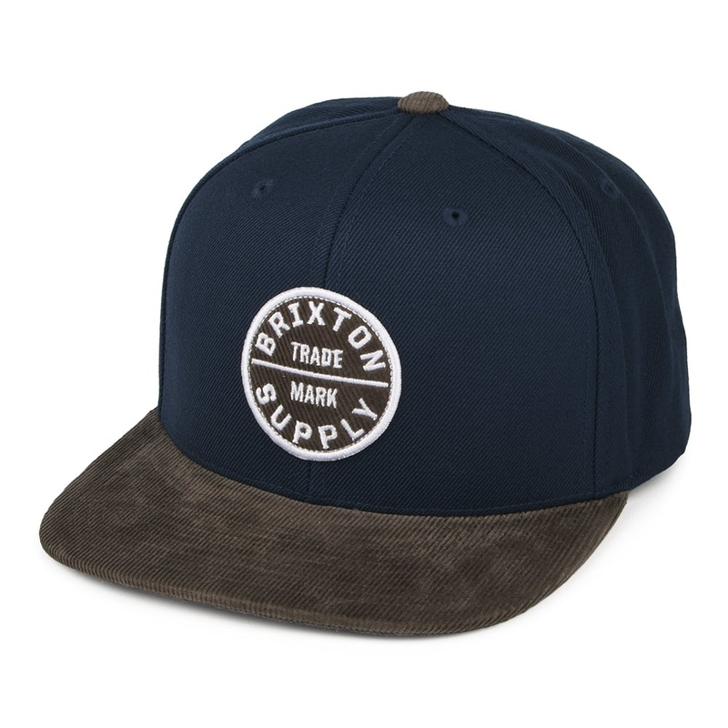 Brixton Hats Oath III Snapback Cap – Navy-Brown Adjustable