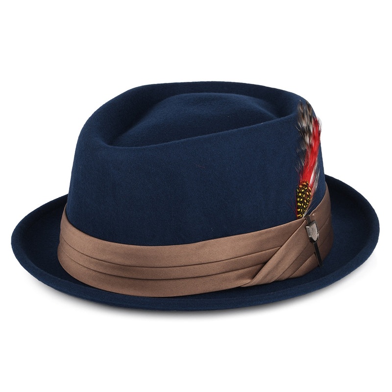 Brixton Hats Stout Wool Felt Pork Pie Hat – Washed Navy Small-56cm