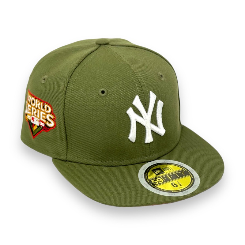 KIDS – NEW YORK YANKEES (OLIVE) “2009 WORLDSERIES” NEW ERA 59FIFTY FITTED (RED UNDER VISOR) 63/8