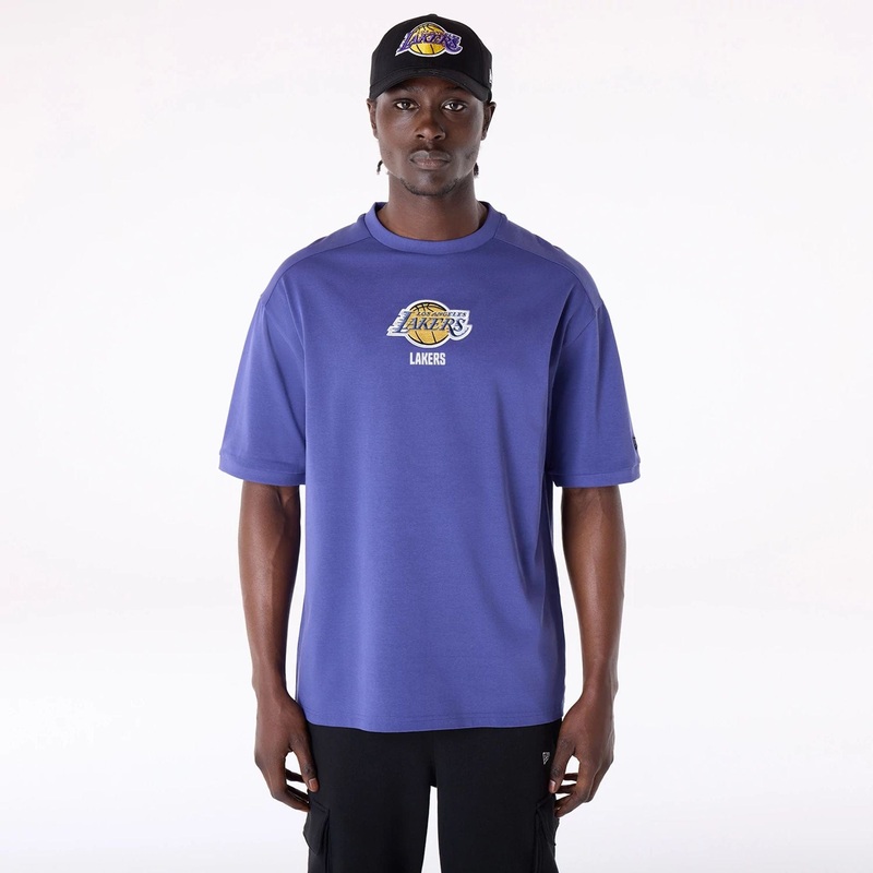 LA Lakers NBA Wordmark Dark Blue Oversized T-Shirt XS