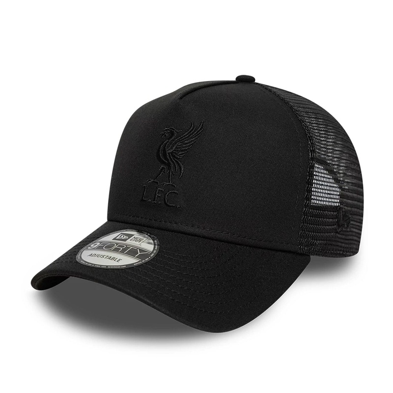 Liverpool FC Tonal Black 9FORTY A-Frame Trucker Adjustable Cap OSFM