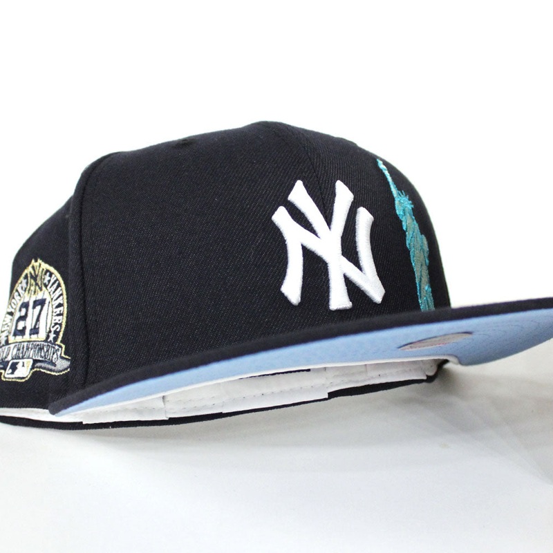 New York Yankees Statue of Liberty 27 World Championships 59Fifty New Era Fitted Hat (Navy Blue Under Brim) 7
