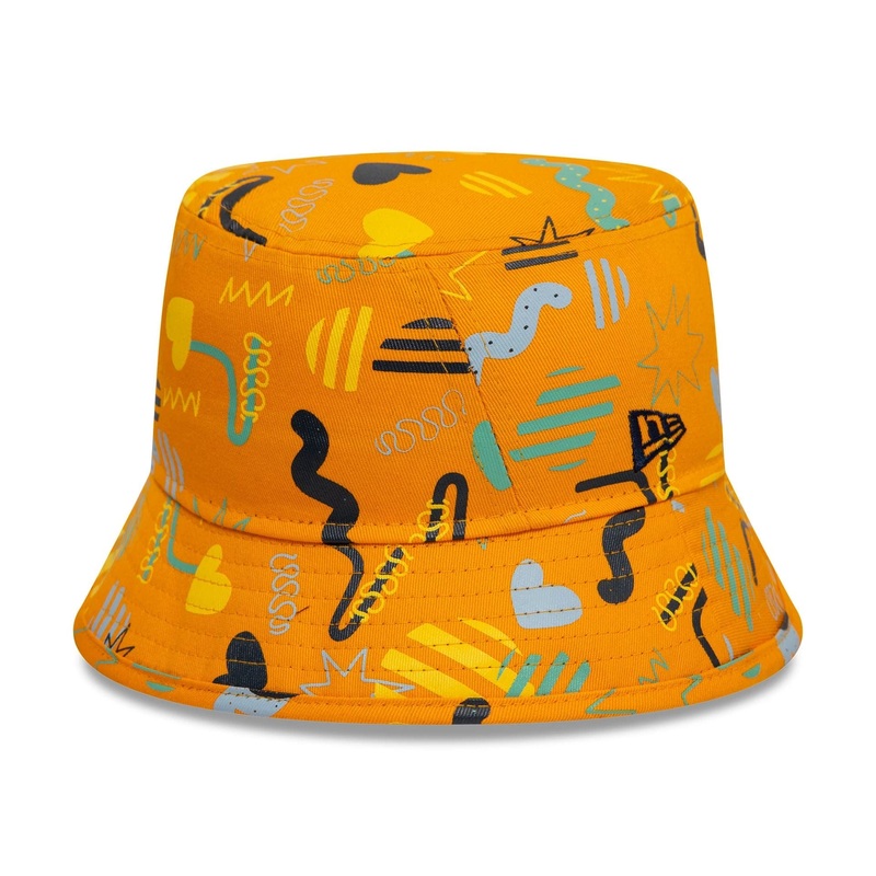 Toddler New Era All Over Print Bright Orange Adventure Bucket Adjustable Hat Toddler