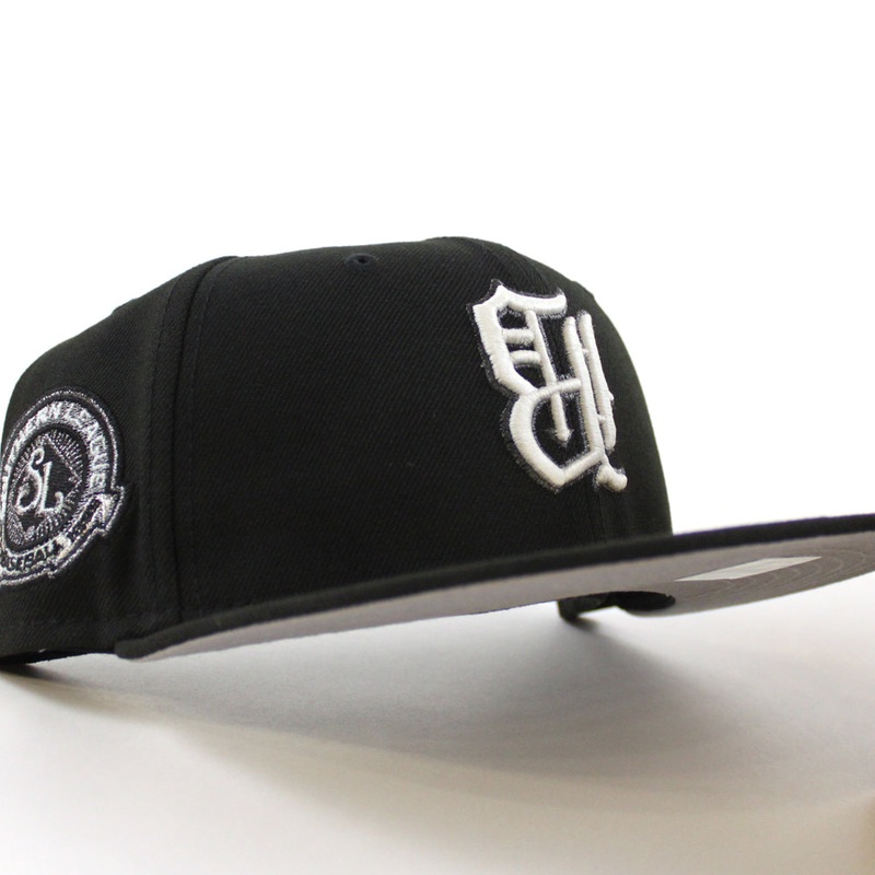 BIRMINGHAM BARONS Upside Down Logo Southern League New Era 59Fifty Fitted Hat (Black Gray Under Brim) 6 7/8