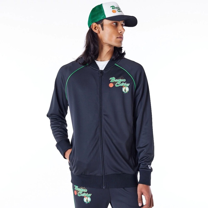 Boston Celtics NBA Script Black Track Jacket XS