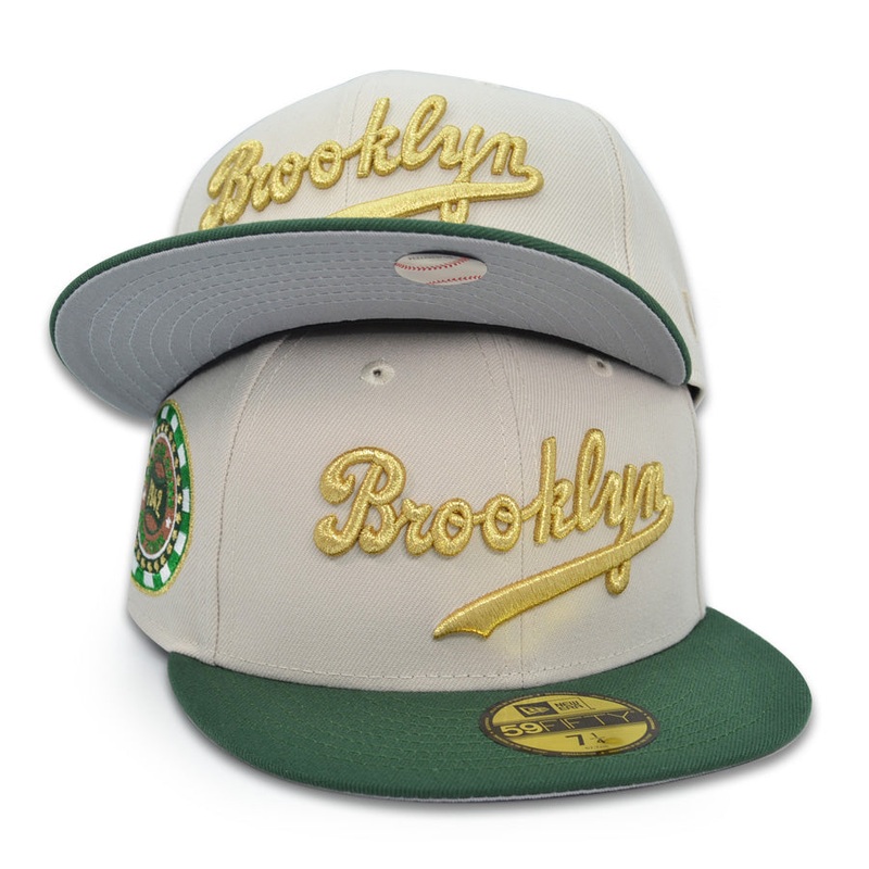 Brooklyn Dodgers 1942 ALL-STAR GAME Exclusive New Era 59Fifty Fitted Hat -Stone/Pine 6 7/8