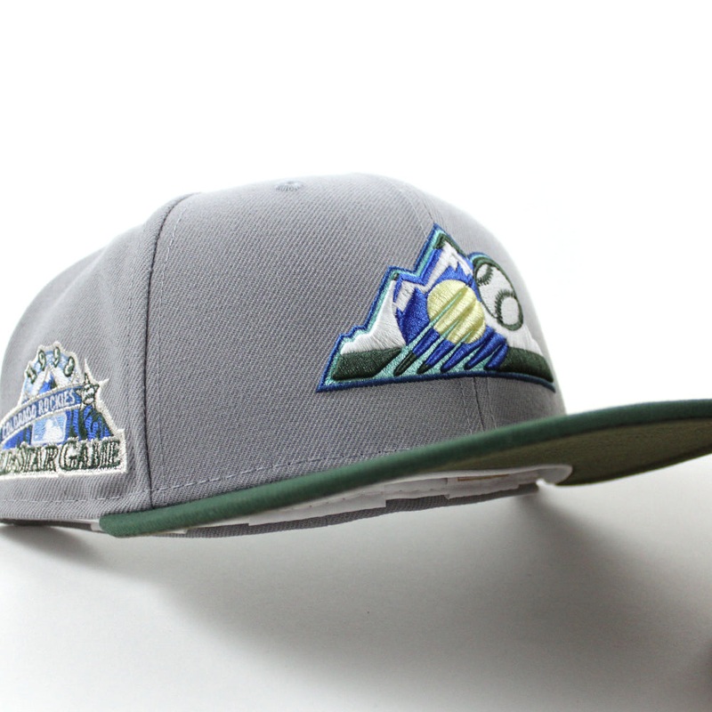 Colorado Rockies 1998 All Star Game Era 59Fifty Fitted Hat (GITD Gray Dark Green Olive Under Brim) 7