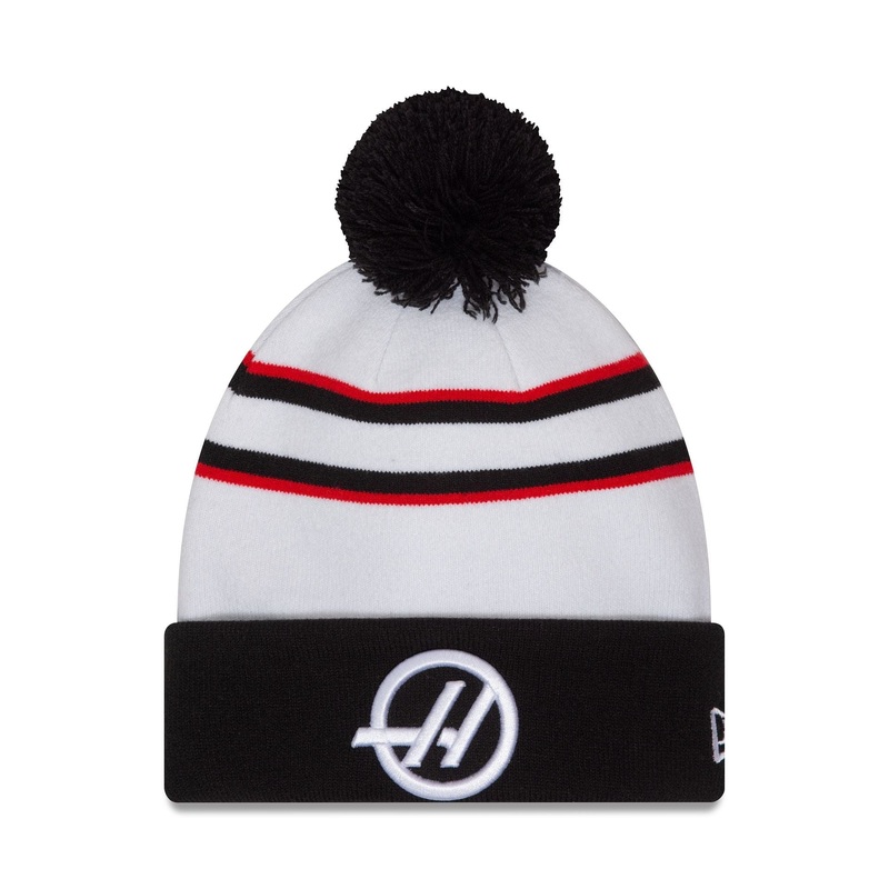 Haas Formula 1 Driver Nico Hulkenberg White Cuff Knit Beanie Hat OSFM