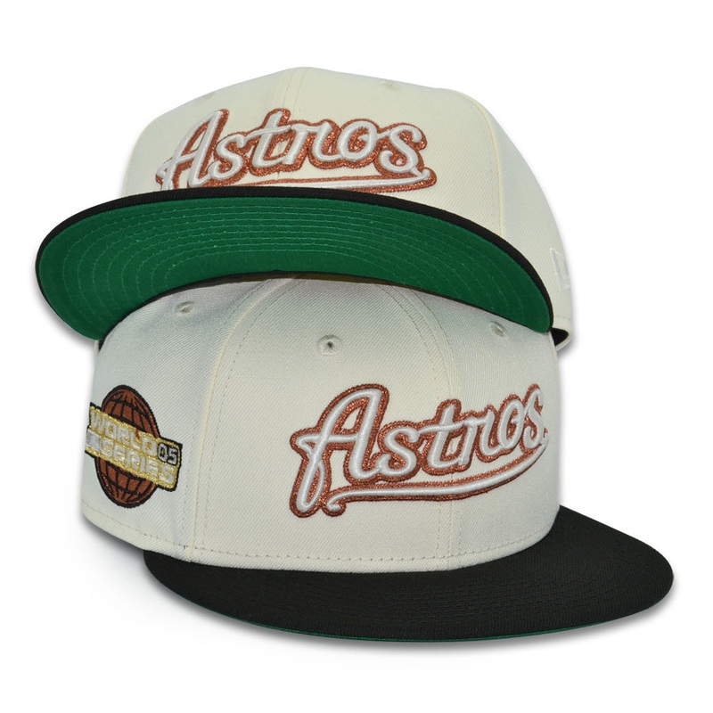 Houston Astros “THE COPPER SCRIPT” Exclusive New Era 59Fifty Fitted Hat – Chrome/Black 6 7/8