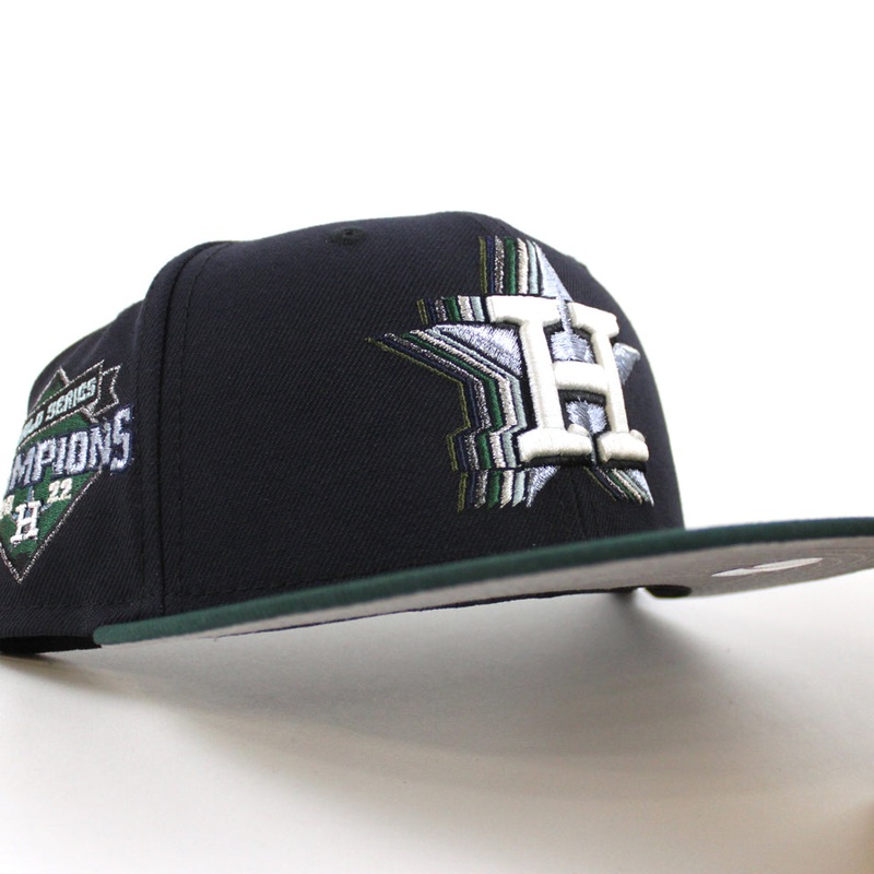 Houston Astros World Series Champions 2022 New Era 59Fifty Fitted Hat (Navy Green Gray Under Brim) 7