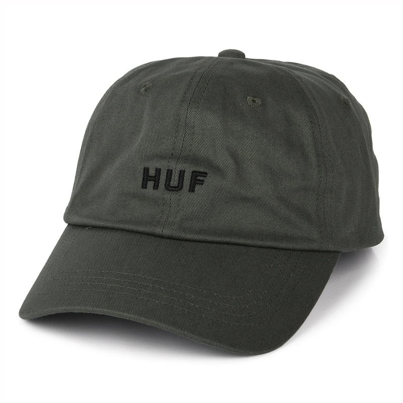 HUF Original Logo Curved Brim Cotton Baseball Cap – Olive Adjustable