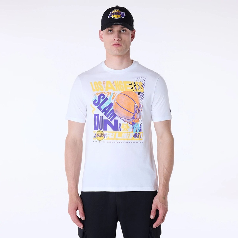 LA Lakers Basketball Graphic White T-Shirt XS