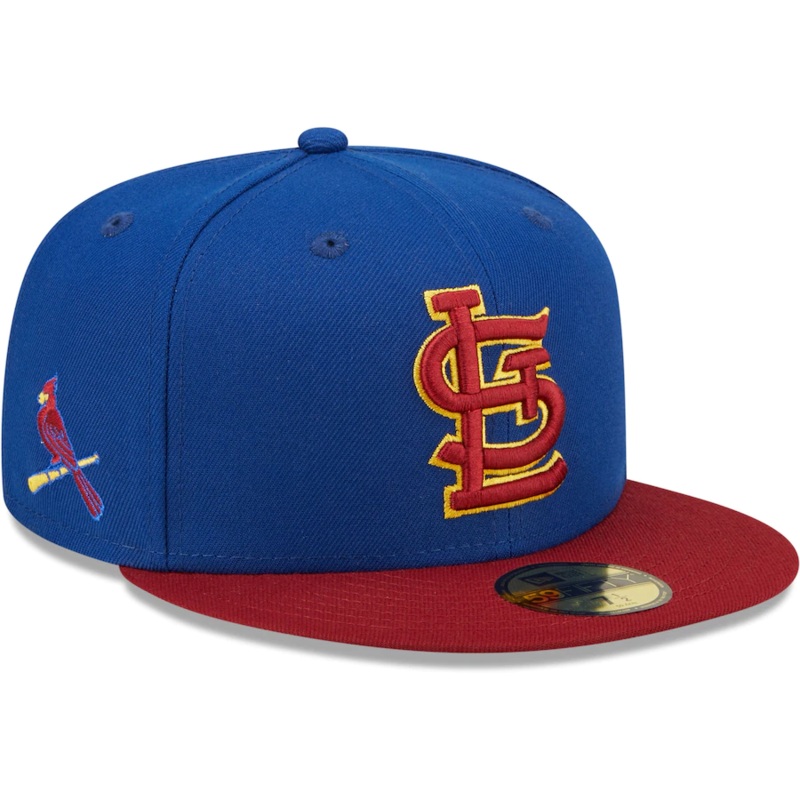 New Era St. Louis Cardinals Blue/Red Alternate Logo Primary Jewel Gold Undervisor 59FIFTY Fitted Hat