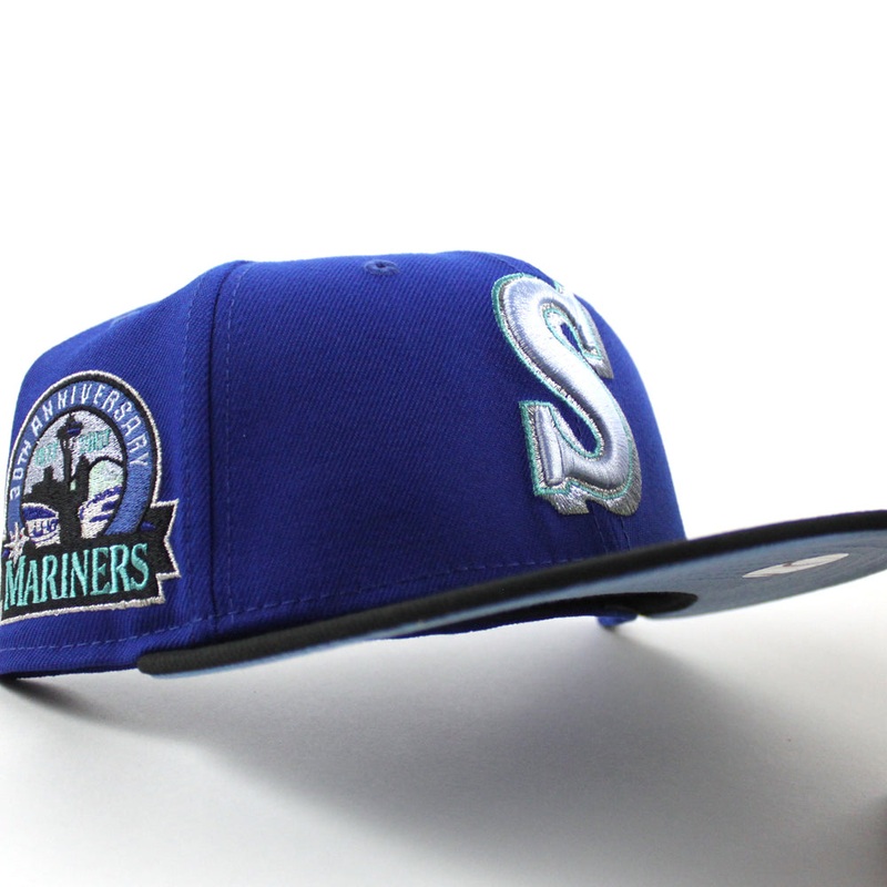 Seattle Mariners 30th Anniversary New Era 59Fifty Fitted Hat (Dark Blue Black Blue Under Brim) 7