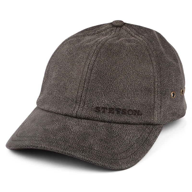 Stetson Hats Leather Baseball Cap – Brown Adjustable