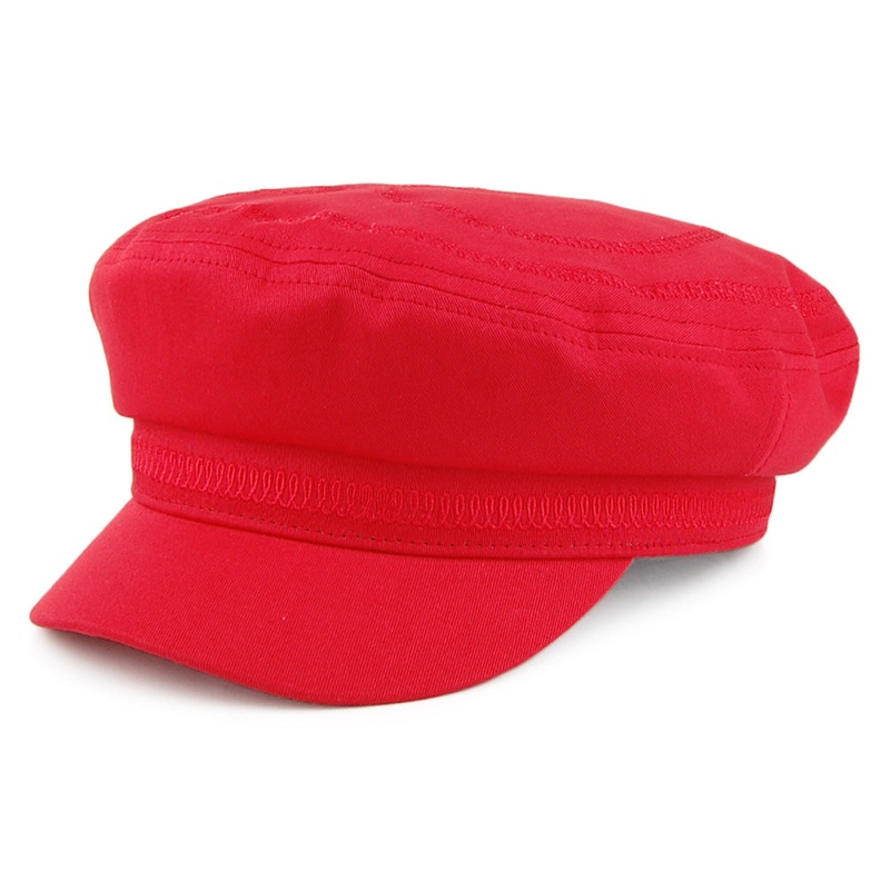 Brixton Hats Embroidered Heart Fiddler Cap – Red Small-56cm