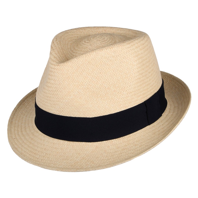 Failsworth Hats Panama Trilby Hat – Natural-Navy S