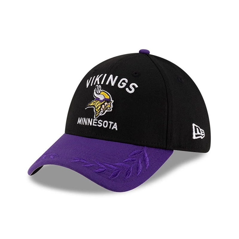 Minnesota Vikings NFL Draft 2025 Black 39THIRTY Stretch Fit Cap S-M