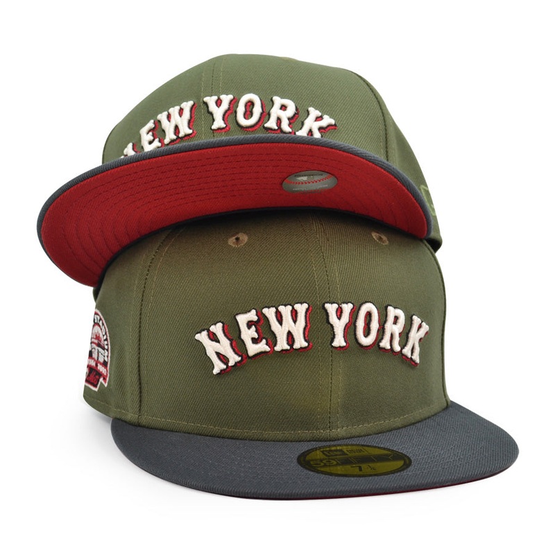 New York Mets SHEA STADIUM Exclusive New Era 59Fifty Fitted Hat – New Olive/Dark Graphite 6 7/8