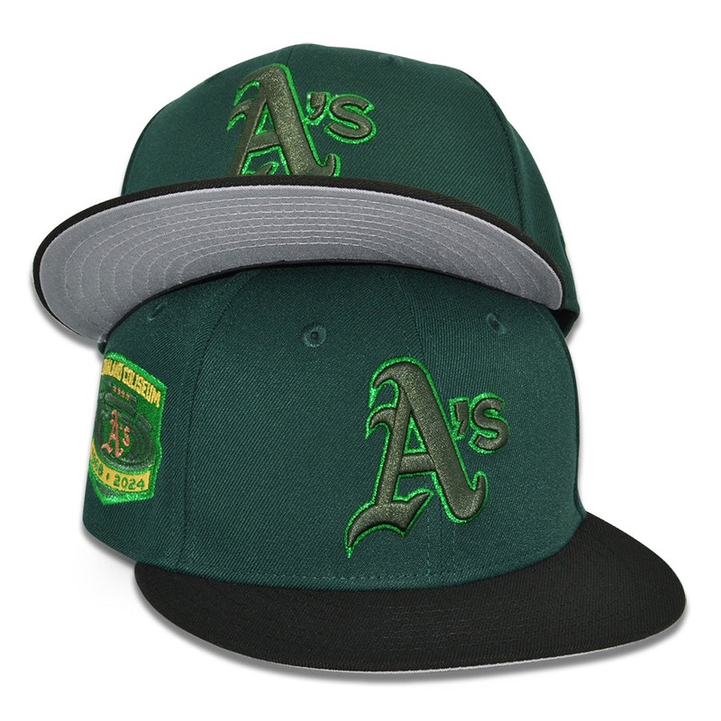 Oakland Athletics “EAST BAY” Exclusive New Era 59Fifty Fitted Hat – Dark Green/Black 6 7/8