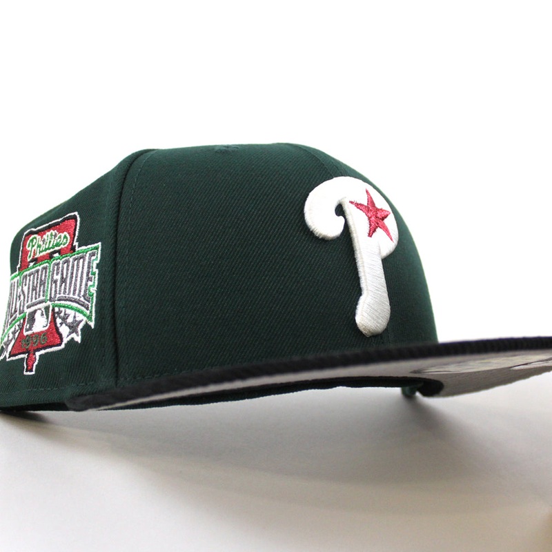 Philadelphia Phillies 1996 ALL STAR GAME 59Fifty New Era Fitted Hat (Dark Green Corduroy Gray Under Brim) 7