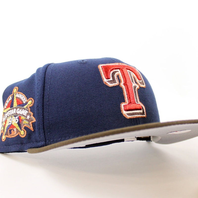 Texas Rangers 1995 All Star Game New Era 59Fifty Fitted Hat (OceanSide Walnut Gray Under Brim) 7