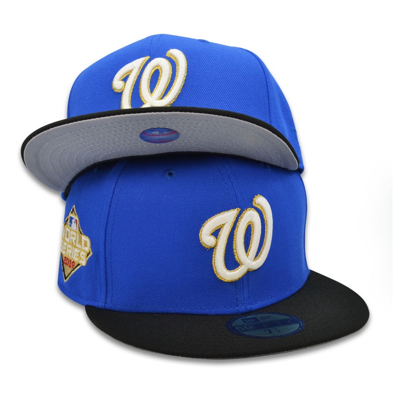 Washington Nationals 2019 WORLD SERIES Exclusive New Era 59Fifty Fitted Hat – Fresh Blue/Black 6 7/8