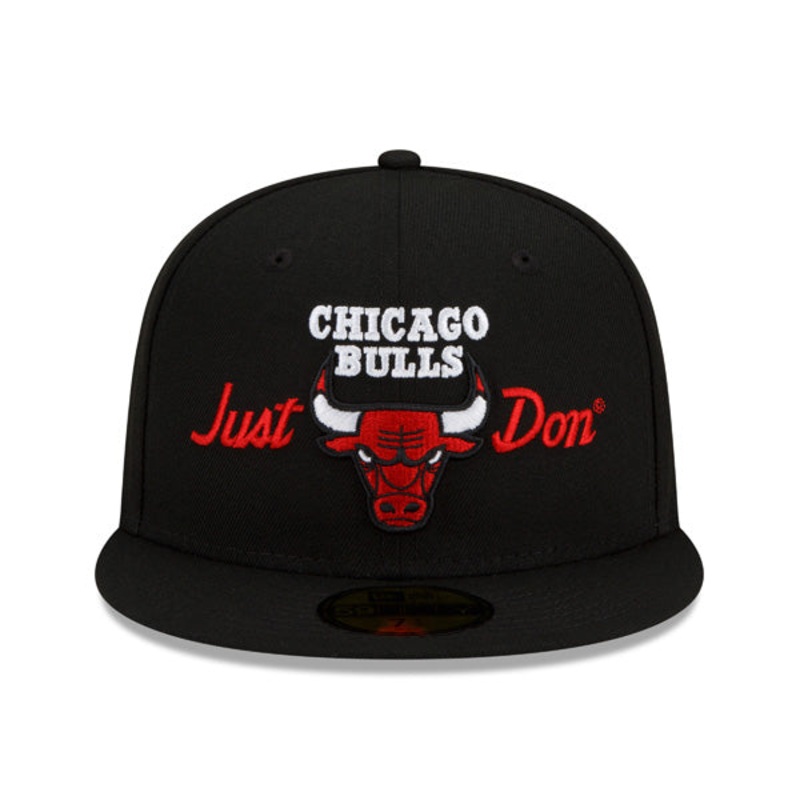 Chicago Bulls JUST DON Exclusive New Era 59Fifty Fitted NBA Hat – Black/Gray UV 7