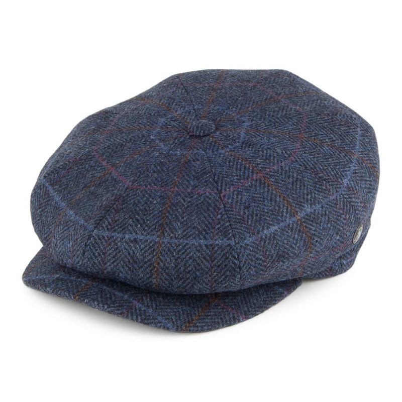City Sport Herringbone Newsboy Cap – Blue S