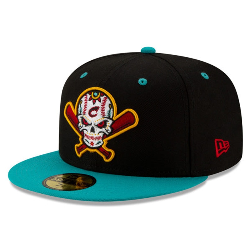 Columbus Clippers (Veleros) New Era Copa de la Diversion (FUN CUP) 59FIFTY Fitted Hat – Black/Teal 6 7/8