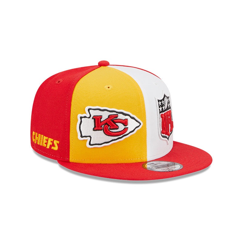 Kansas City Chiefs New Era 2023 NFL Sideline 9FIFTY Snapback Hat – Yellow/Red