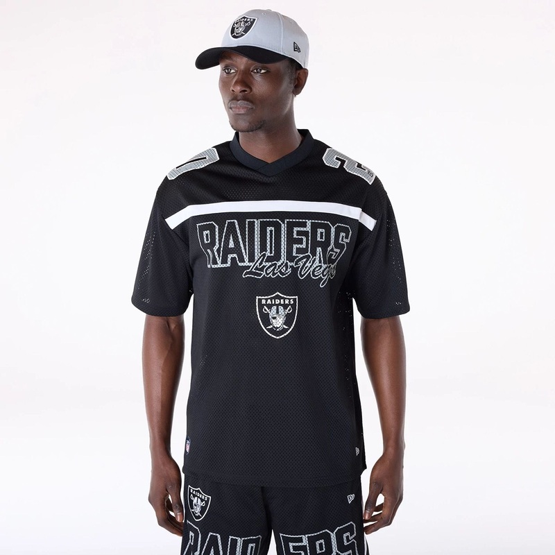 Las Vegas Raiders NFL Mesh Black T-Shirt XS