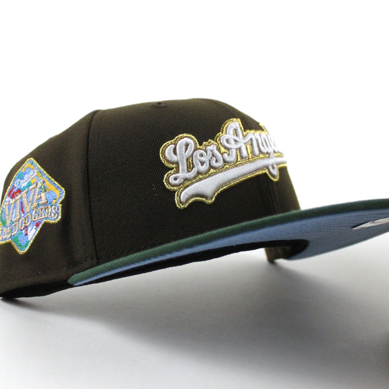 Los Angeles Dodgers VIVA La Dodgers New Era 59Fifty Fitted Hat (Walnut Mountain Green Sky Blue Under Brim) 7