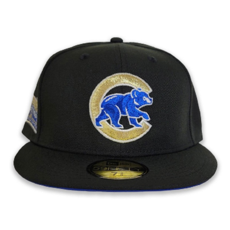 New Era Black/Gold Chicago Cubs Blue Bottom Wrigley Field 59Fifty Fitted Hat