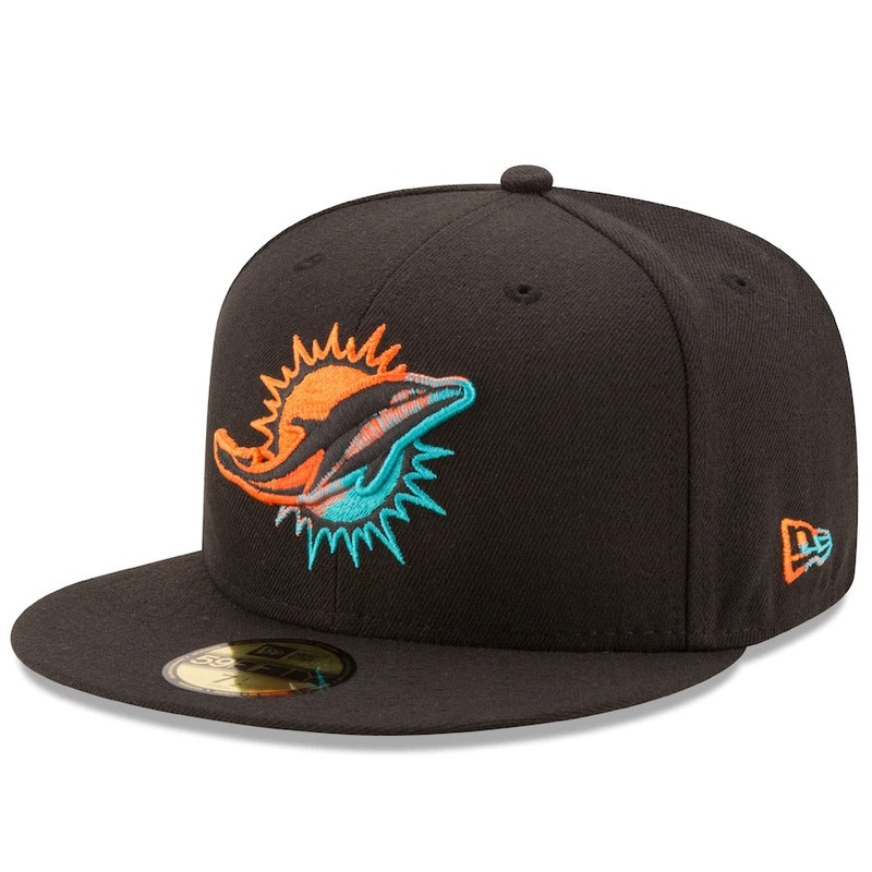 New Era Black Miami Dolphins Color Dim 59FIFTY Fitted Hat