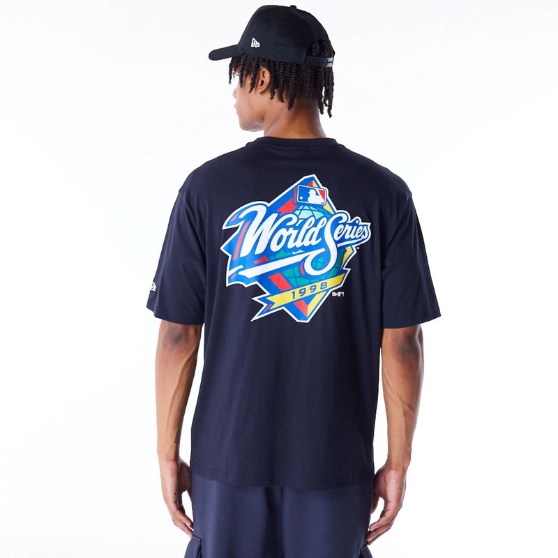 New York Yankees MLB World Series Navy Oversized T-Shirt XS