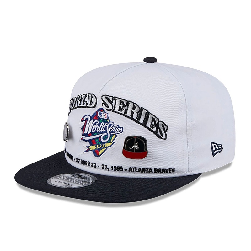 New York Yankees VS Atlanta Braves Championship Pin White Golfer Adjustable Cap OSFM