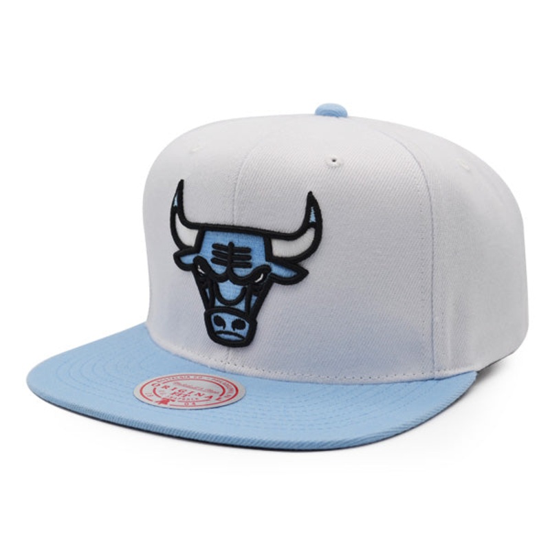 Chicago Bulls NBA Mitchell & Ness UNIVERSITY HOME 2Tone Snapback Hat – White/University Blue