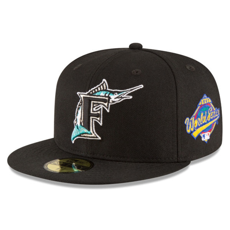 Florida Marlins New Era 1997 WORLD SERIES Side Patch 59FIFTY Fitted MLB Hat Black/Gray Bottom 6 7/8