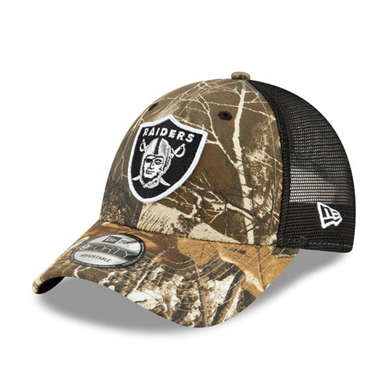 Las Vegas Raiders New Era Trucker Mesh 9FORTY Snapback Hat – Realtree Camo