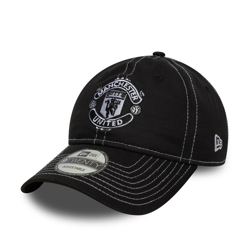 Manchester United FC Contrast Stitch Black 9TWENTY Adjustable Cap OSFM