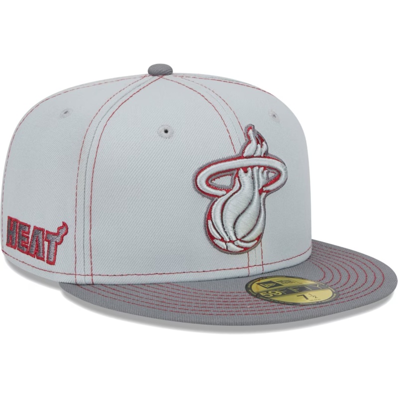 New Era Miami Heat Gray Color Pop 2023 59FIFTY Fitted Hat