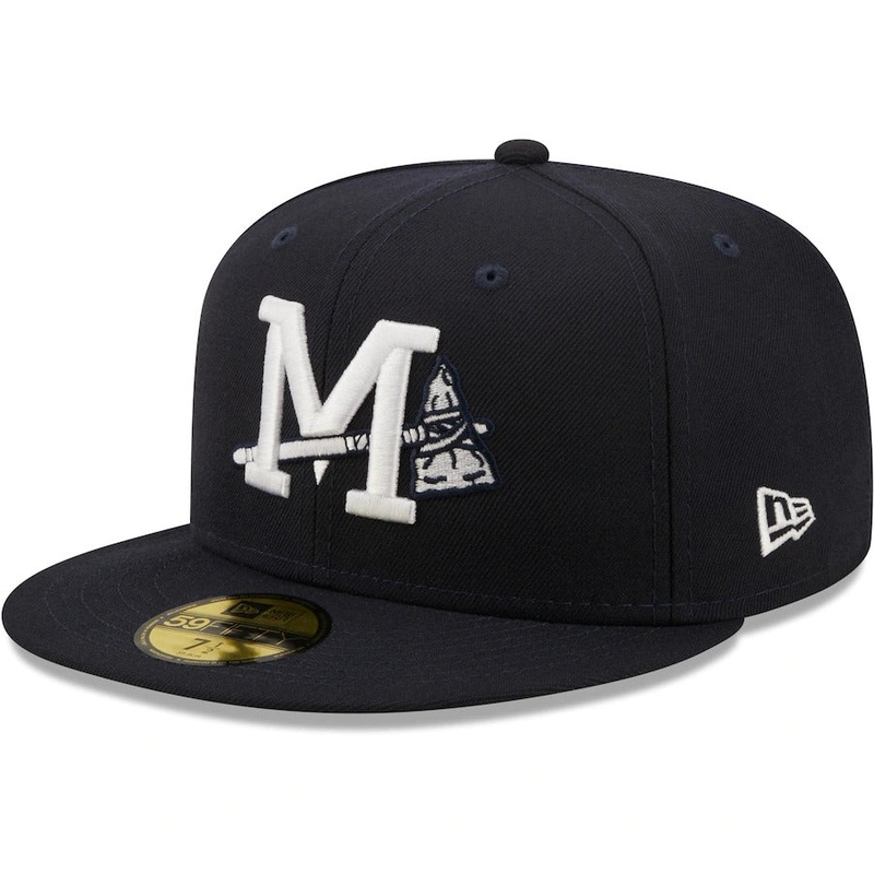 New Era Mississippi Braves Navy Authentic Collection 59FIFTY Fitted Hat