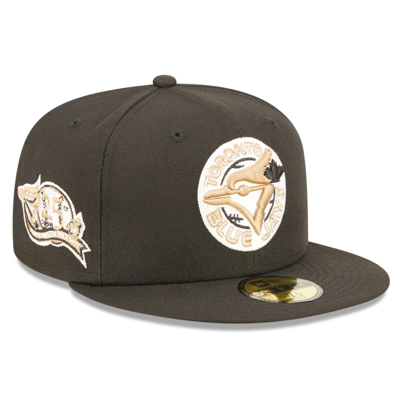 New Era Toronto Blue Jays Black 25th Season Wheat Undervisor 59FIFTY Fitted Hat