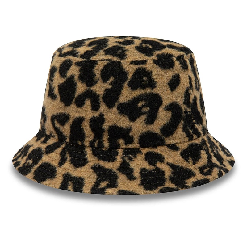 New Era Womens Leopard Camel Bucket Hat S