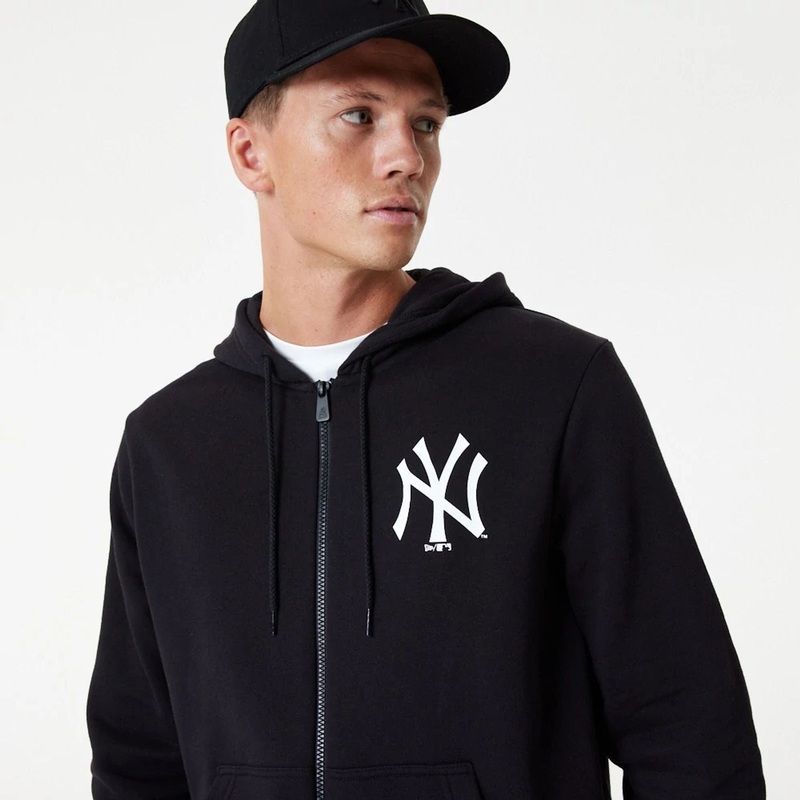 New York Yankees MLB Essential Black Full Zip Hoodie XS