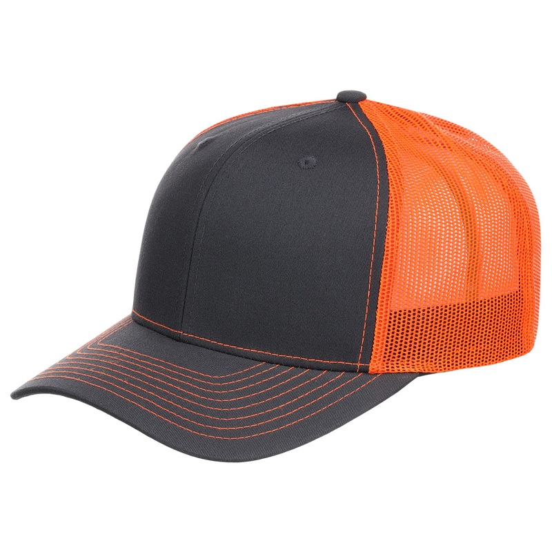 Richardson 112 Trucker Hat – Charcoal/Neon Orange Adjustable