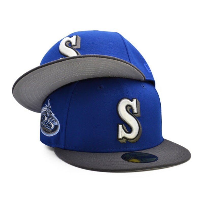 Seattle Mariners 25th ANNIVERSARY Exclusive New Era 59Fifty Fitted Hat – Royal/Dark Gray 7