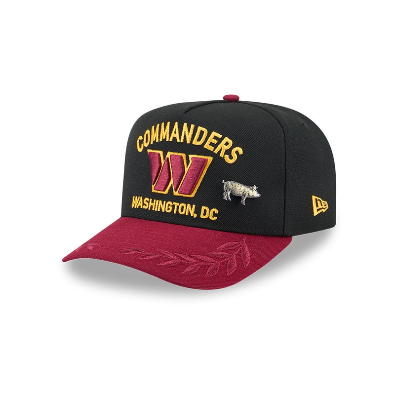 Washington Commanders New Era 2025 NFL Draft On Stage A-Frame 59FIFTY Fitted Hat – Black/Burgundy 6 7/8
